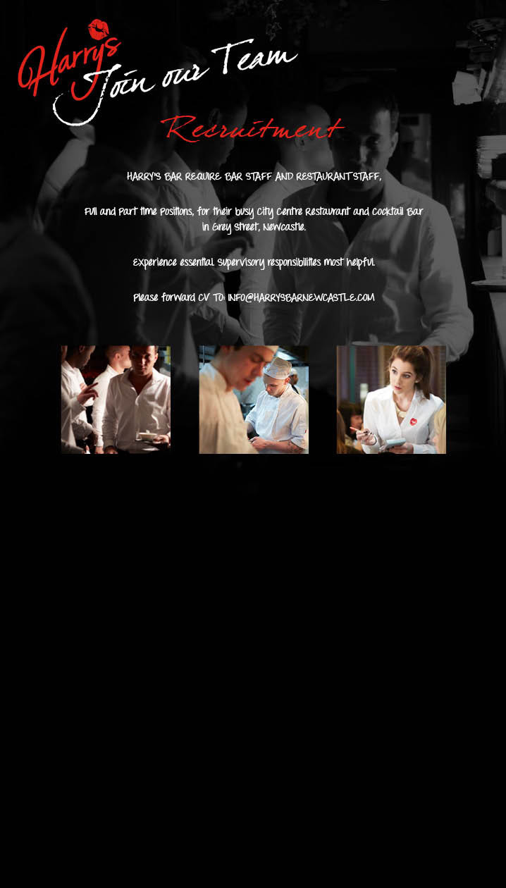 Harry's Bar Newcastle - Recruitment