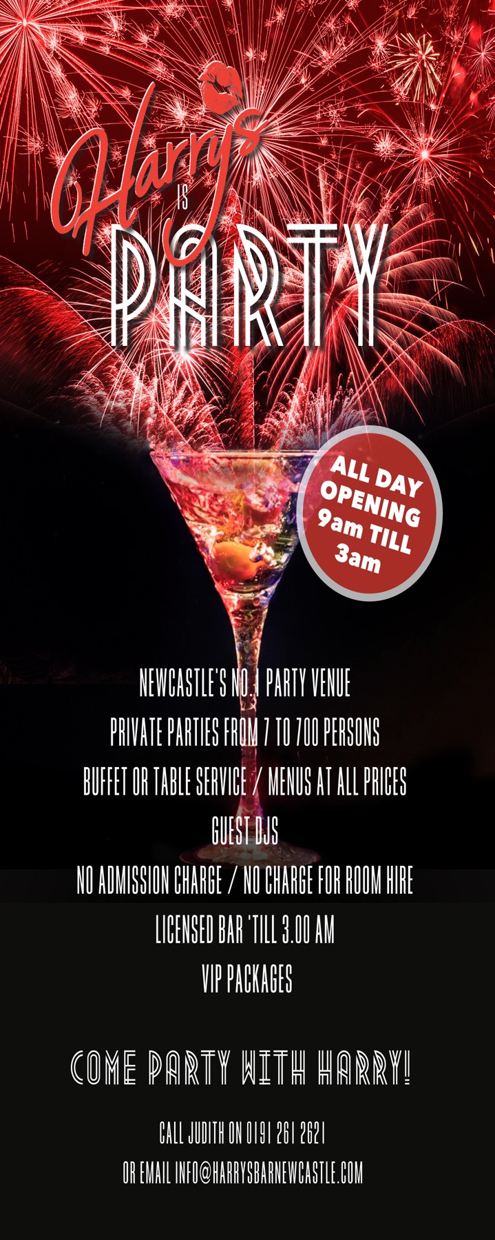 Harry's Bar Newcastle - Newcastles Number One Party Venue